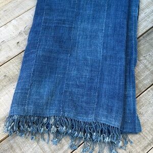 Vintage African Indigo Denim Mossi Mudcloth 66” L x 44” W Textile | No. 139